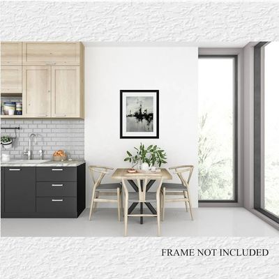 Alternate image for City Steel - Original Monochrome Abstract Acrylic Painting on Premium Watercolor Paper - 11 x 14 - Unframed - Free Shipping