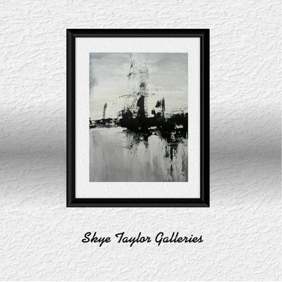 Primary image for City Steel - Original Monochrome Abstract Acrylic Painting on Premium Watercolor Paper - 11 x 14 - Unframed - Free Shipping