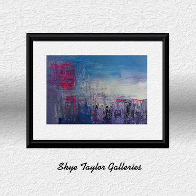Primary image for Monday Blues - Original Abstract Acrylic Painting on Premium Watercolor Paper - 12 x 9 - Unframed - Free Shipping