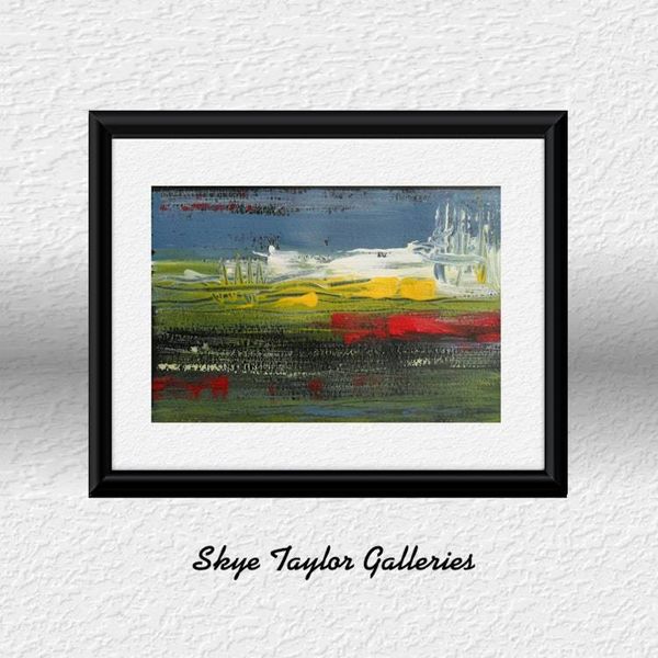 Alternate image for My Pond - Original Abstract Acrylic Painting on Premium Watercolor Paper - 12 x 9 - Unframed - Free Shipping