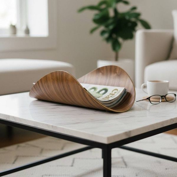 Alternate image for Handcrafted Bent Plywood Magazine Holder