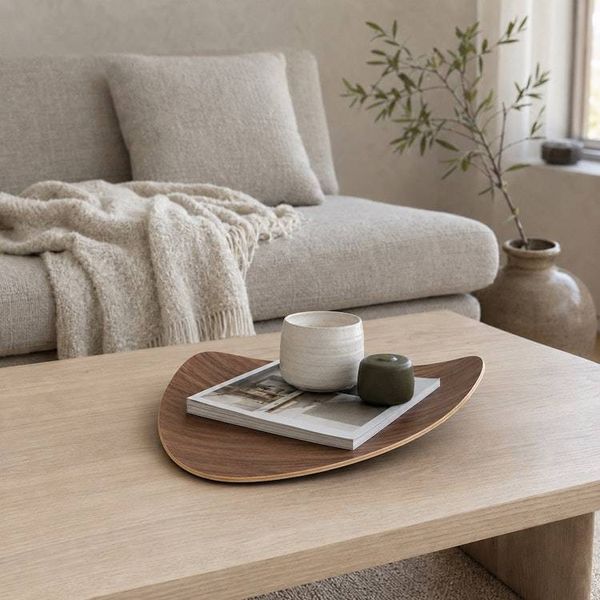 Alternate image for Handcrafted Organic Bent Plywood Display Tray with Natural Grain