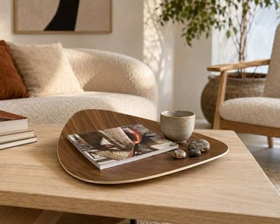 Alternate image for Handcrafted Organic Bent Plywood Display Tray with Natural Grain