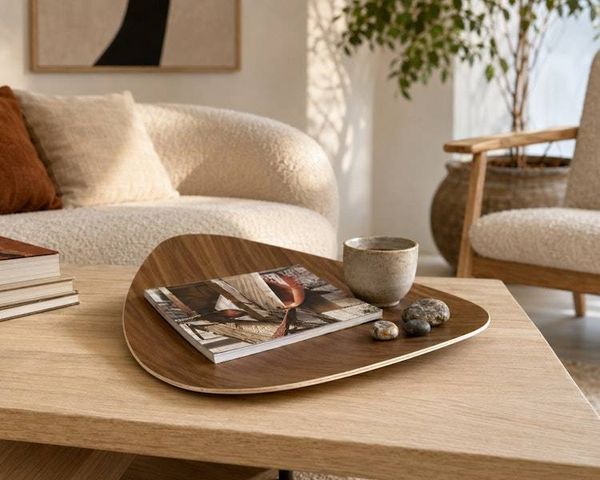 Alternate image for Handcrafted Organic Bent Plywood Display Tray with Natural Grain