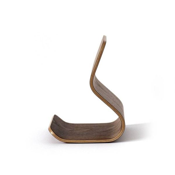 Alternate image for Handcrafted Bent Plywood Tablet Stand with Ergonomic Curved Design