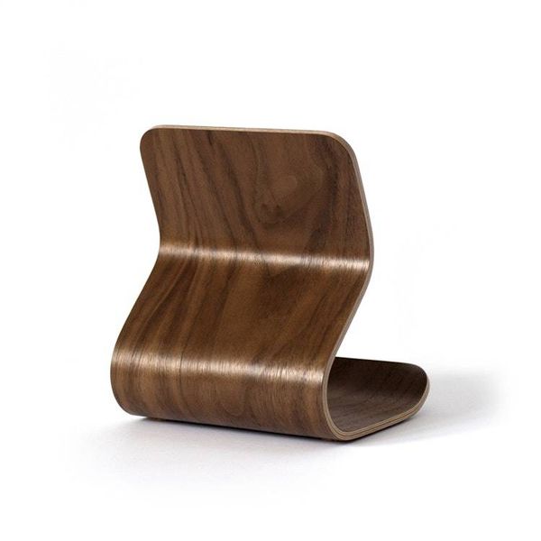 Alternate image for Handcrafted Bent Plywood Tablet Stand with Ergonomic Curved Design