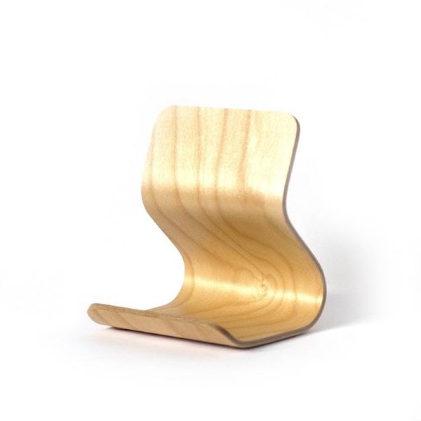 Alternate image for Handcrafted Bent Plywood Tablet Stand with Ergonomic Curved Design
