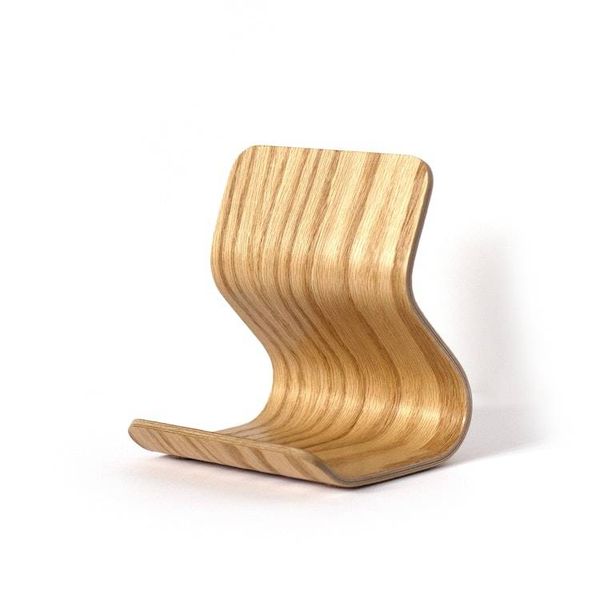 Alternate image for Handcrafted Bent Plywood Tablet Stand with Ergonomic Curved Design