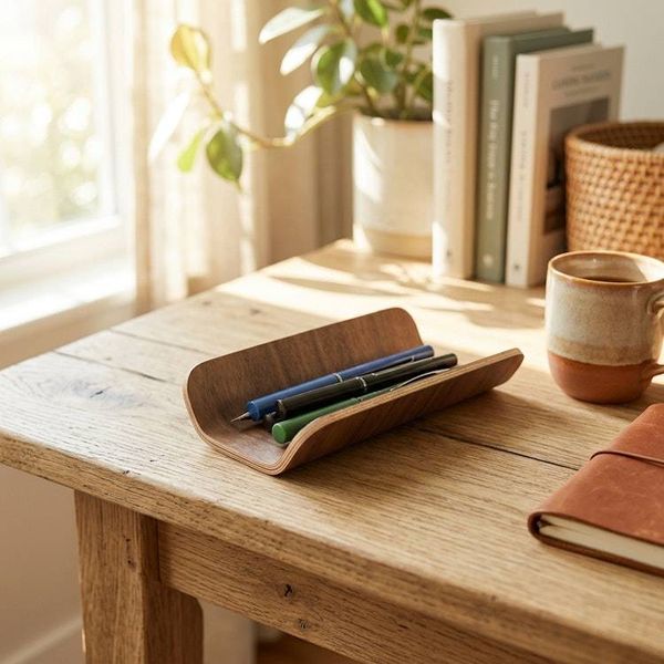 Alternate image for Handcrafted Bentwood Valet Tray and Desk Organizer
