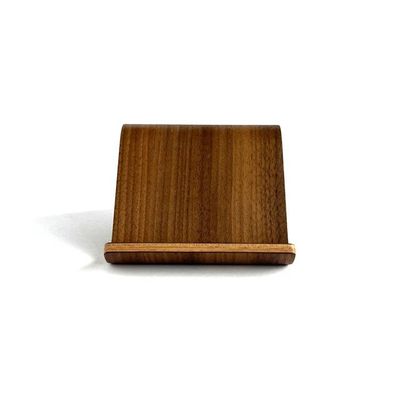 Alternate image for Handcrafted Bent Plywood Phone Stand with Natural Wood Grain