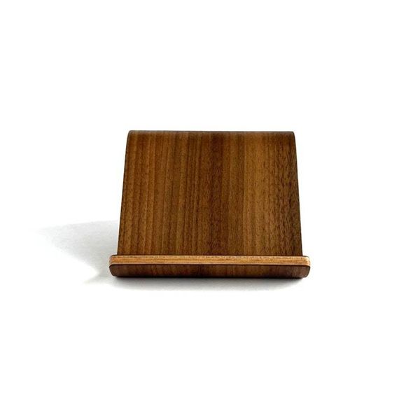 Alternate image for Handcrafted Bent Plywood Phone Stand with Natural Wood Grain