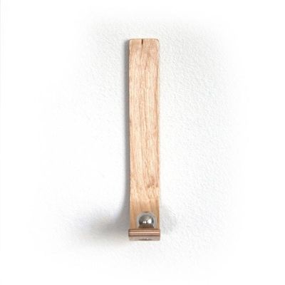 Alternate image for Handcrafted Curved Wood Wall Hook with Brass or Nickel Detail