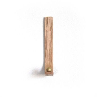 Alternate image for Handcrafted Curved Wood Wall Hook with Brass or Nickel Detail