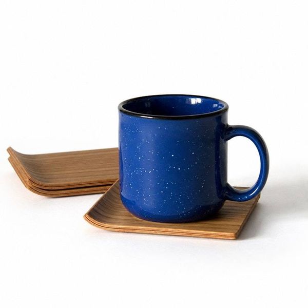 Alternate image for Handcrafted Curved Wooden Coaster with Natural Grain Pattern