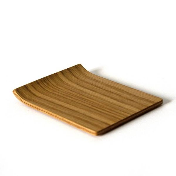 Alternate image for Handcrafted Curved Wooden Coaster with Natural Grain Pattern