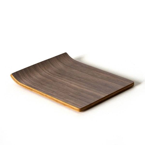 Alternate image for Handcrafted Curved Wooden Coaster with Natural Grain Pattern