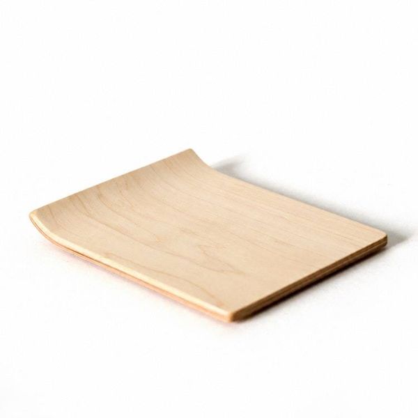 Alternate image for Handcrafted Curved Wooden Coaster with Natural Grain Pattern