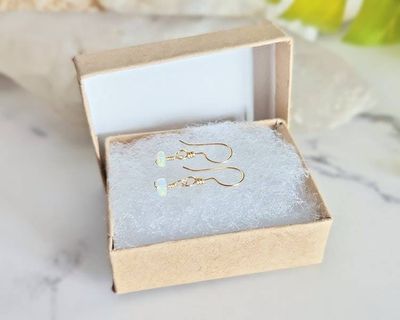 Alternate image for 14K Yellow Gold Opal Earrings