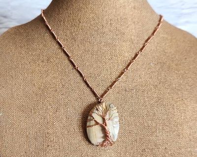 Alternate image for Brown Shell Tree of Life Copper Necklace