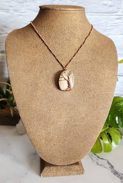 Alternate image for Brown Shell Tree of Life Copper Necklace