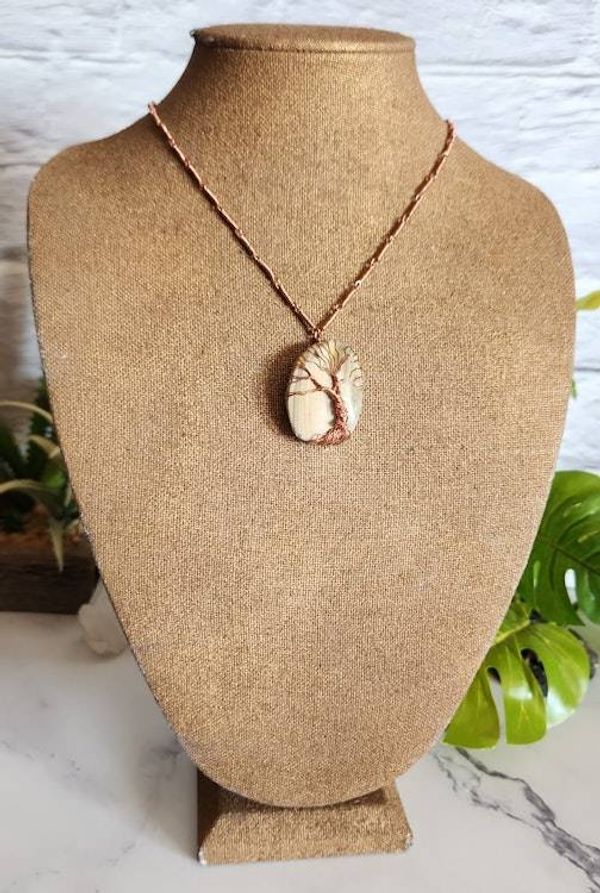 Alternate image for Brown Shell Tree of Life Copper Necklace