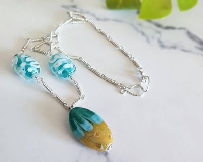 Primary image for Lampwork Glass Sterling Silver Necklace