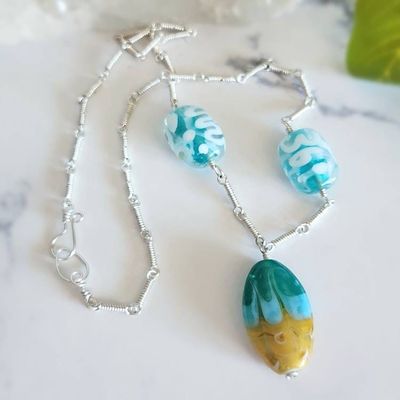 Alternate image for Lampwork Glass Sterling Silver Necklace