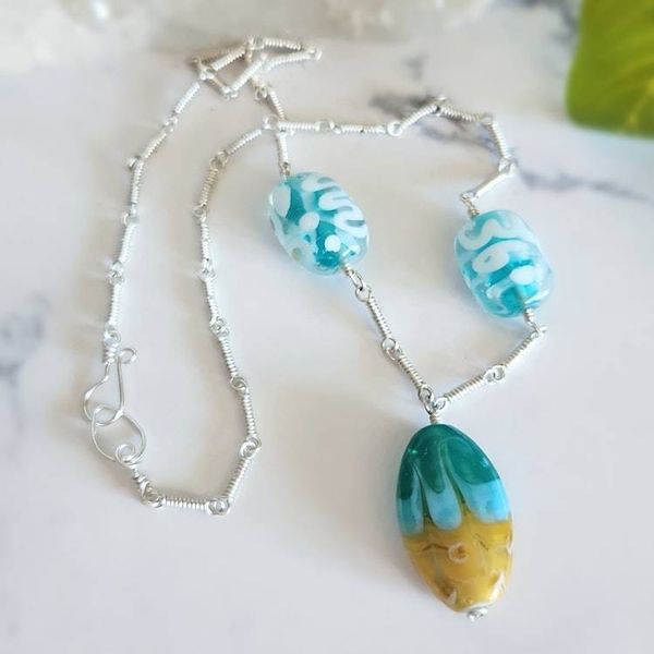 Alternate image for Lampwork Glass Sterling Silver Necklace