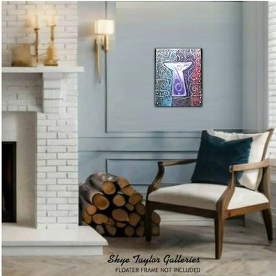 Alternate image for Heart of an Angel - Original 3D Textured Painting on Wood Cradle - 11 x 14 x 1 - Multi-Layer Raised Swirls and Heart - Unframed - Free Shipping