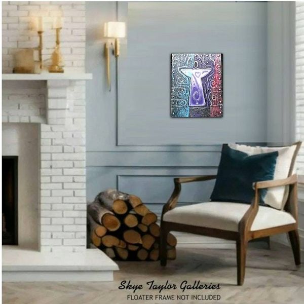 Alternate image for Heart of an Angel - Original 3D Textured Painting on Wood Cradle - 11 x 14 x 1 - Multi-Layer Raised Swirls and Heart - Unframed - Free Shipping