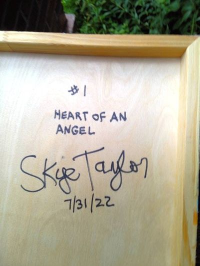 Alternate image for Heart of an Angel - Original 3D Textured Painting on Wood Cradle - 11 x 14 x 1 - Multi-Layer Raised Swirls and Heart - Unframed - Free Shipping