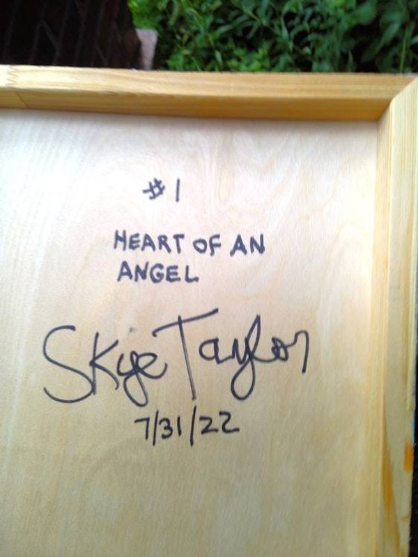 Alternate image for Heart of an Angel - Original 3D Textured Painting on Wood Cradle - 11 x 14 x 1 - Multi-Layer Raised Swirls and Heart - Unframed - Free Shipping