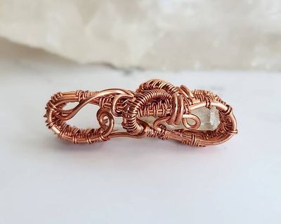 Alternate image for Aquamarine Copper Wire Wrapped Pendant