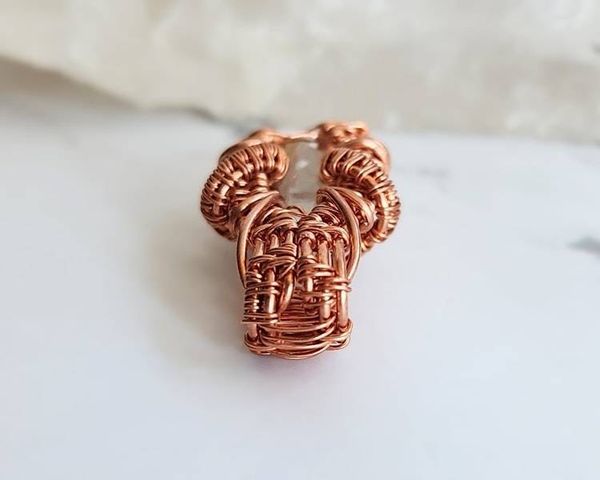 Alternate image for Aquamarine Copper Wire Wrapped Pendant