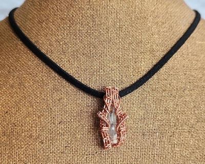 Alternate image for Aquamarine Copper Wire Wrapped Pendant