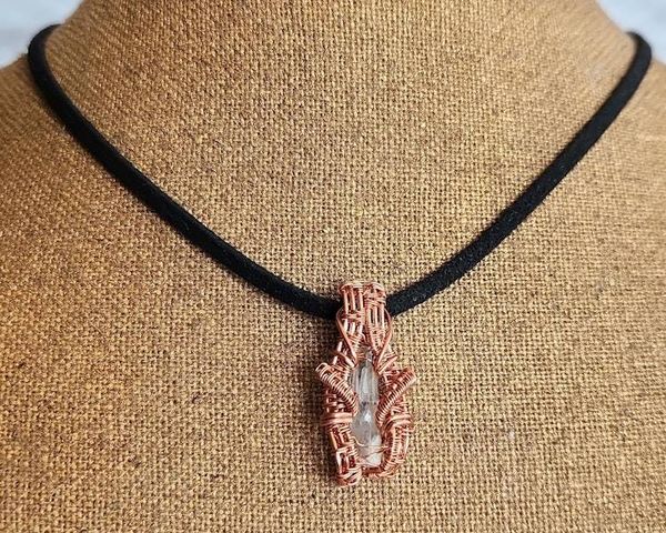 Alternate image for Aquamarine Copper Wire Wrapped Pendant