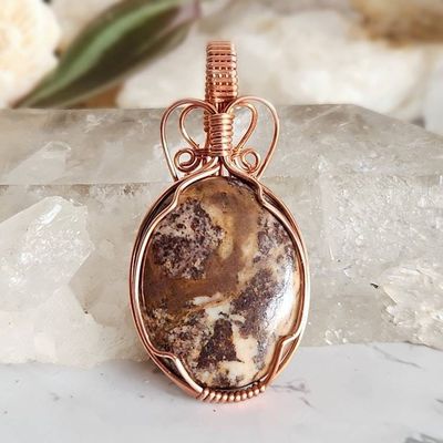 Primary image for Coconut Jasper Copper Wire Wrapped Pendant