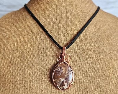 Alternate image for Coconut Jasper Copper Wire Wrapped Pendant