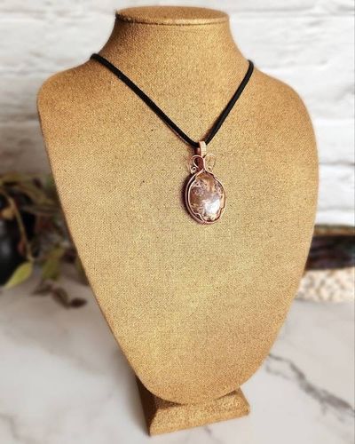 Alternate image for Coconut Jasper Copper Wire Wrapped Pendant