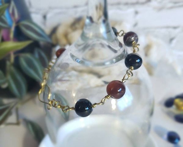 Alternate image for Red Agate Brass Bracelet