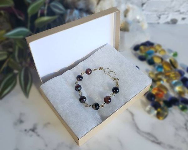 Alternate image for Red Agate Brass Bracelet