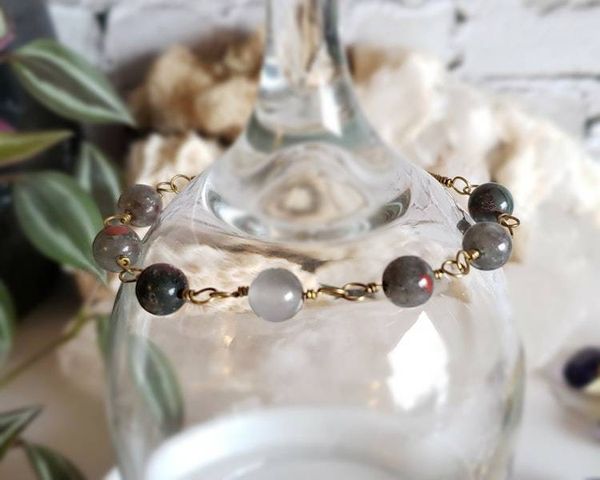 Alternate image for Bloodstone Brass Gemstone Bracelet