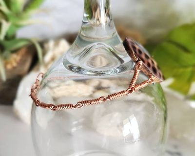 Alternate image for Leopard Shell and Wood Copper Bracelet