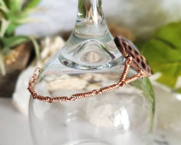 Alternate image for Leopard Shell and Wood Copper Bracelet