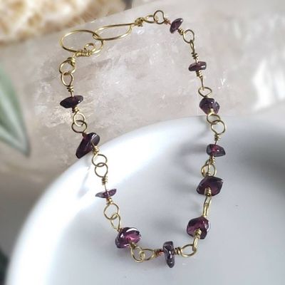 Alternate image for Garnet Brass Bracelet