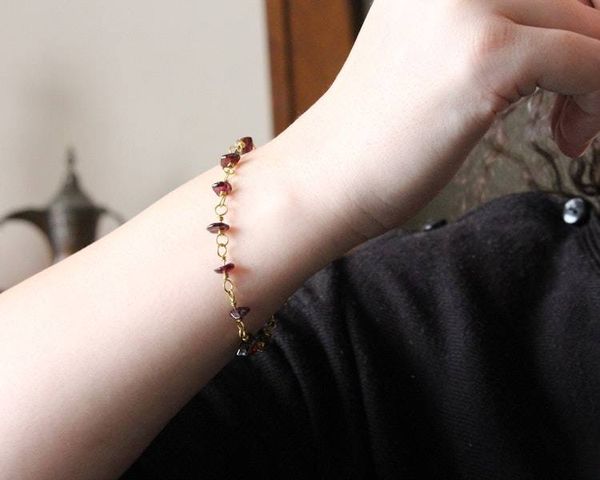 Alternate image for Garnet Brass Bracelet