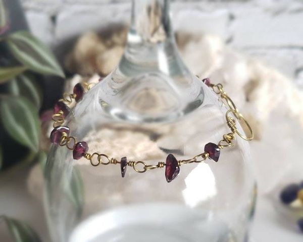 Alternate image for Garnet Brass Bracelet