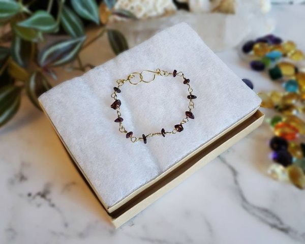 Alternate image for Garnet Brass Bracelet