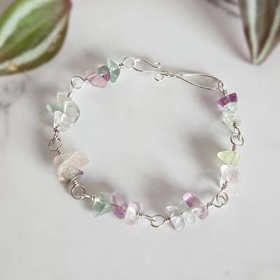 Alternate image for Rainbow Fluorite Sterling Silver Bracelet
