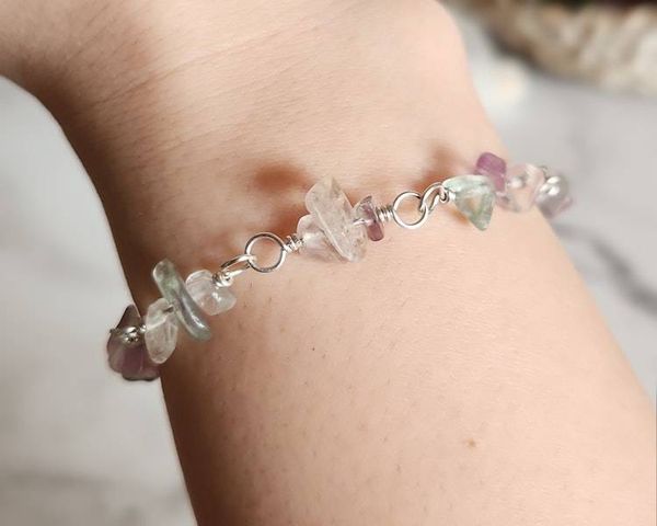 Alternate image for Rainbow Fluorite Sterling Silver Bracelet